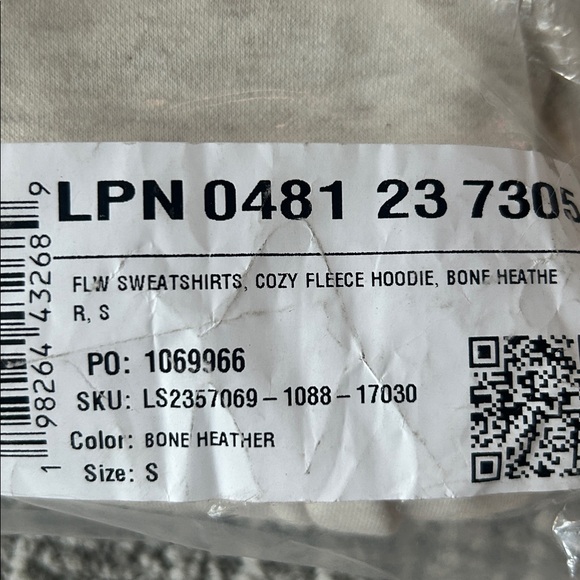 Fabletics Cozy Fleece Hoodie Bone Heather S